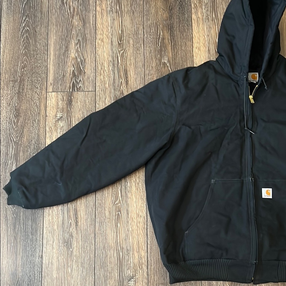 Vintage Carhartt Jacket Mens Size XL Black J140 Distressed Tall Made In USA 90s - Picture 3 of 16